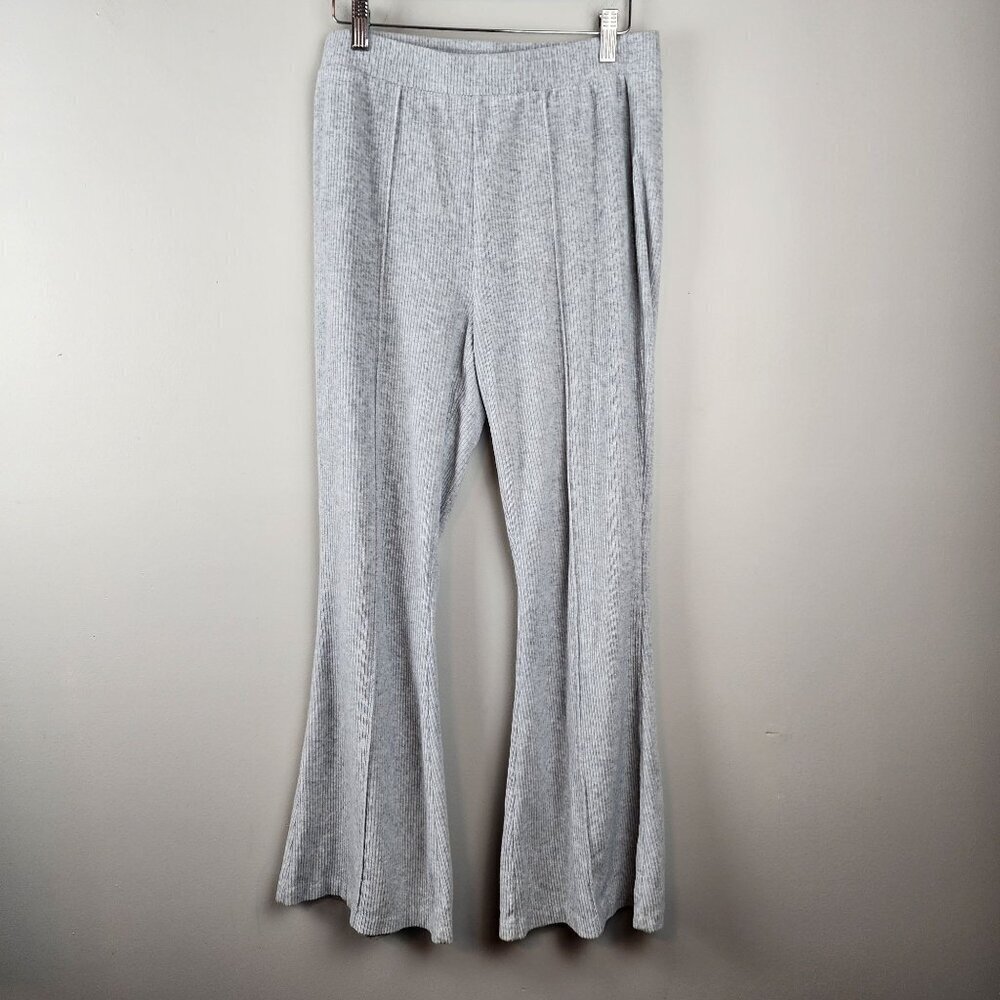 Aerie Grove On sz M women ribbed flare pants gray